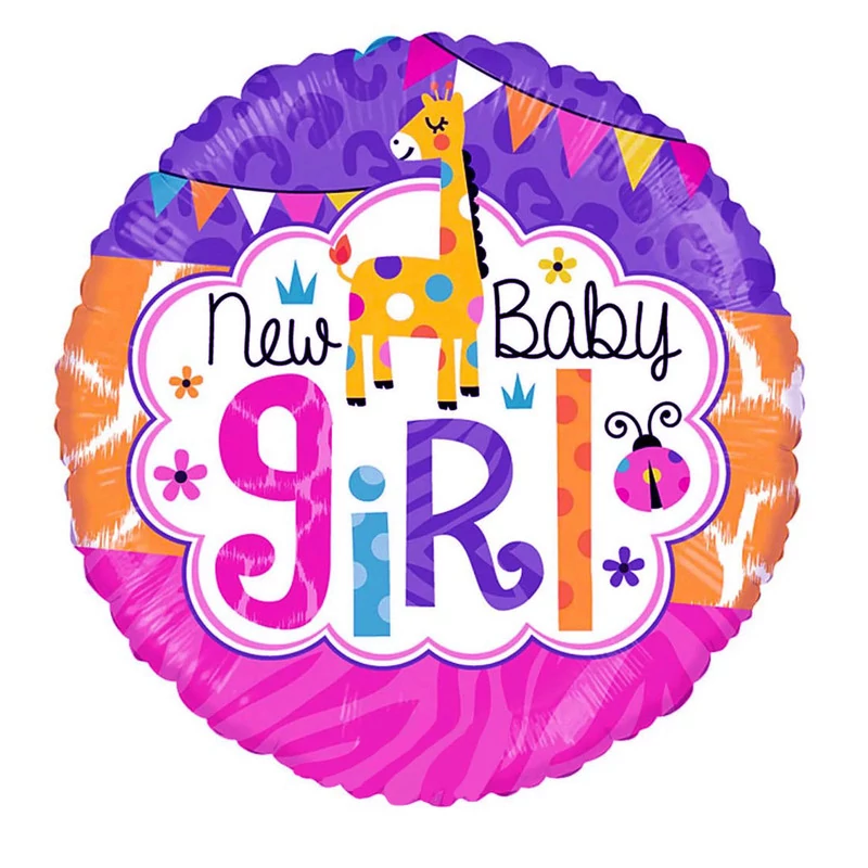 بادکنک فویلی مدل گرد طرح دختر Girl کد DB20
