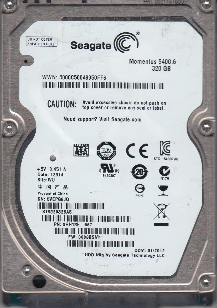 هارد لپ تاپ 2.5 اینچ سیگیت مدل Seagate ST9320325AS ظرفیت 320 گیگابایت