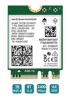 کارت وایرلس Intel AX200NGW Wi-Fi 6E M.2