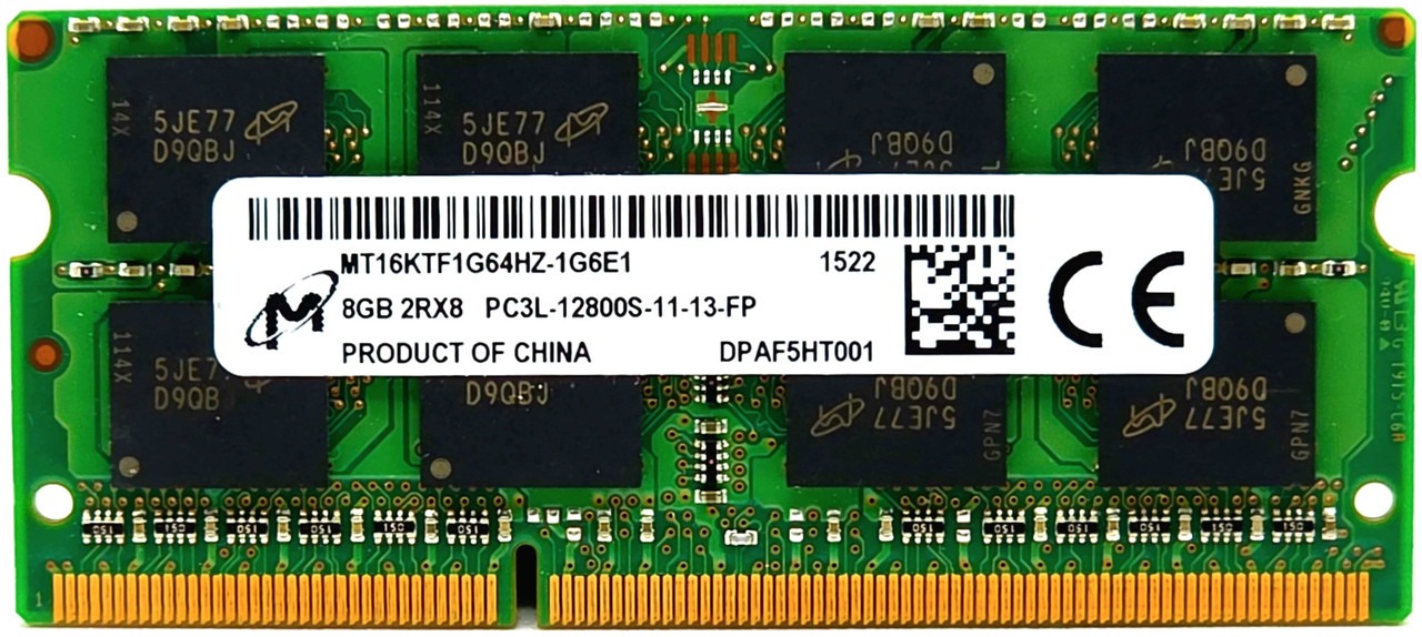 رم لپ تاپ میکرون مدل DDR3L PC3L-12800S 1600MHz ظرفیت 8 گیگابایت
