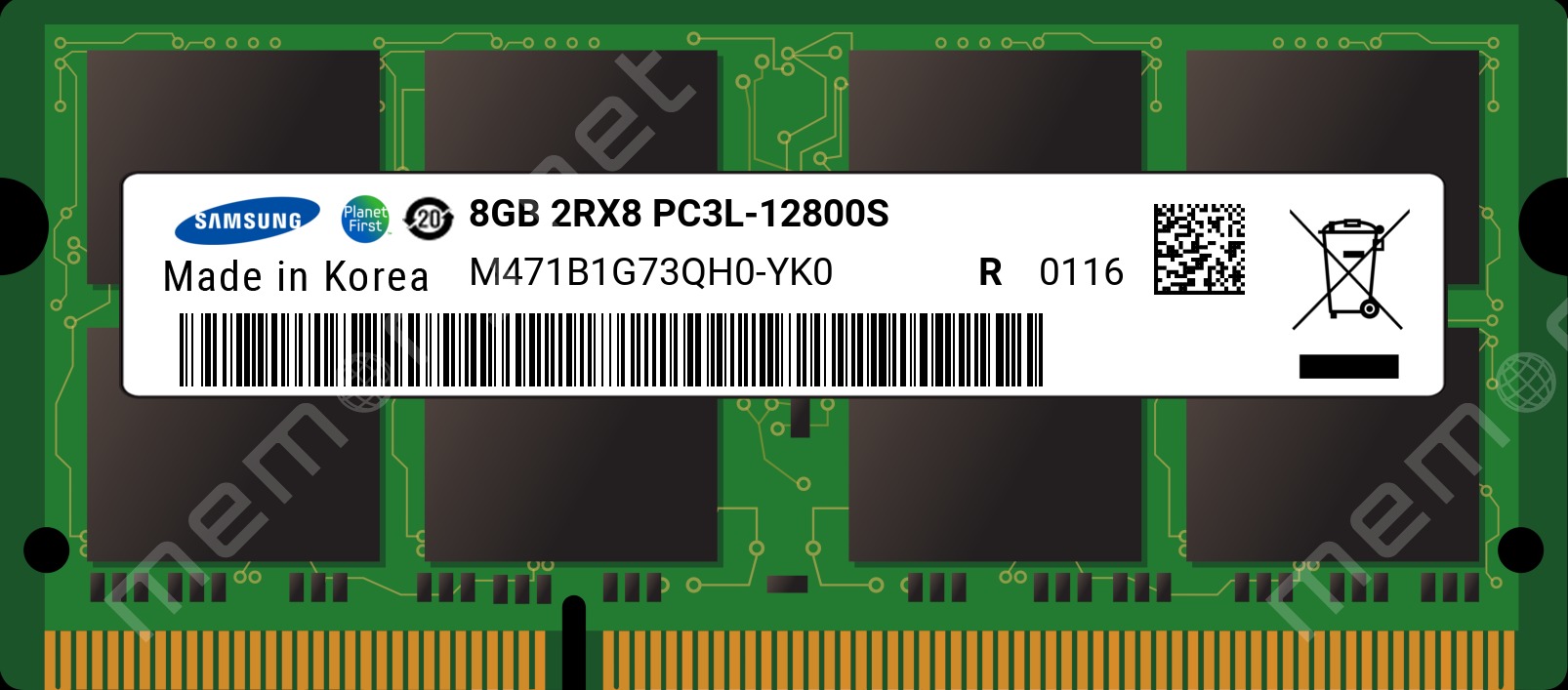 رم لپ تاپ سامسونگ مدل DDR3L PC3L-12800S 1600MHz ظرفیت 8 گیگابایت