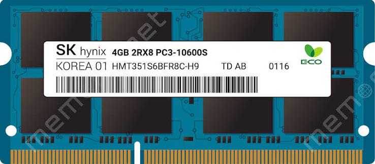 رم لپ تاپ هاینیکس مدل DDR3 PC3-10600S 1333MHz ظرفیت 4 گیگابایت