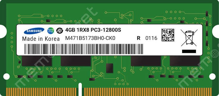 رم لپ تاپ سامسونگ مدل DDR3 PC3-12800S 1600MHz ظرفیت 4 گیگابایت