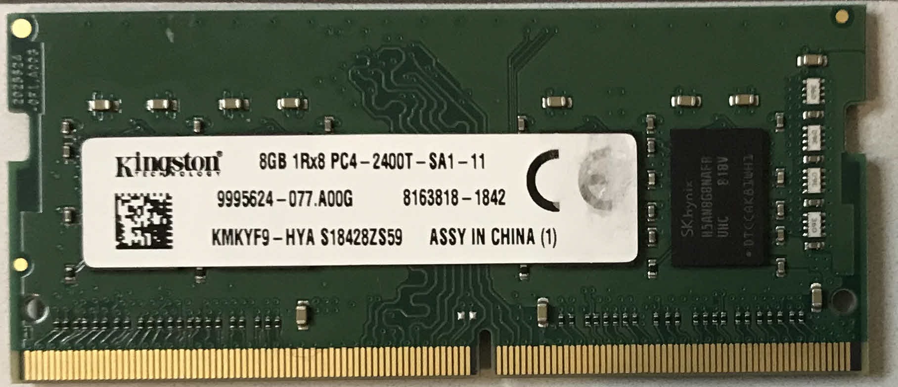 رم لپ تاپ کینگستون مدل DDR4 PC4-19200 2400MHz ظرفیت 8 گیگابایت