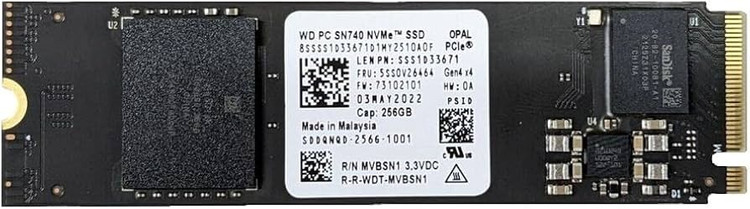 اس اس دی اینترنال وسترن دیجیتال مدل SN740 ظرفیت 256 گیگابایت
