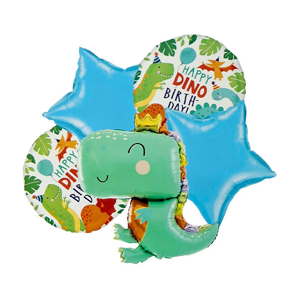 بادکنک فویلی مدل دایناسور کد Dinosaur5pcsB4 مجموعه 5 عددی